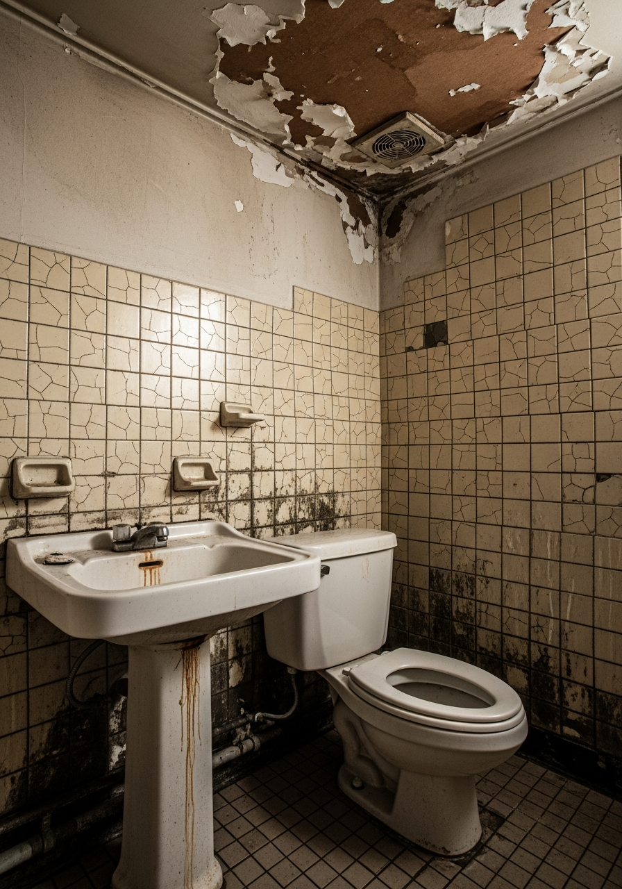 송파구 잠실 25년 아파트 욕실 전체 리모델링 시공 전 - 시공 전 상태