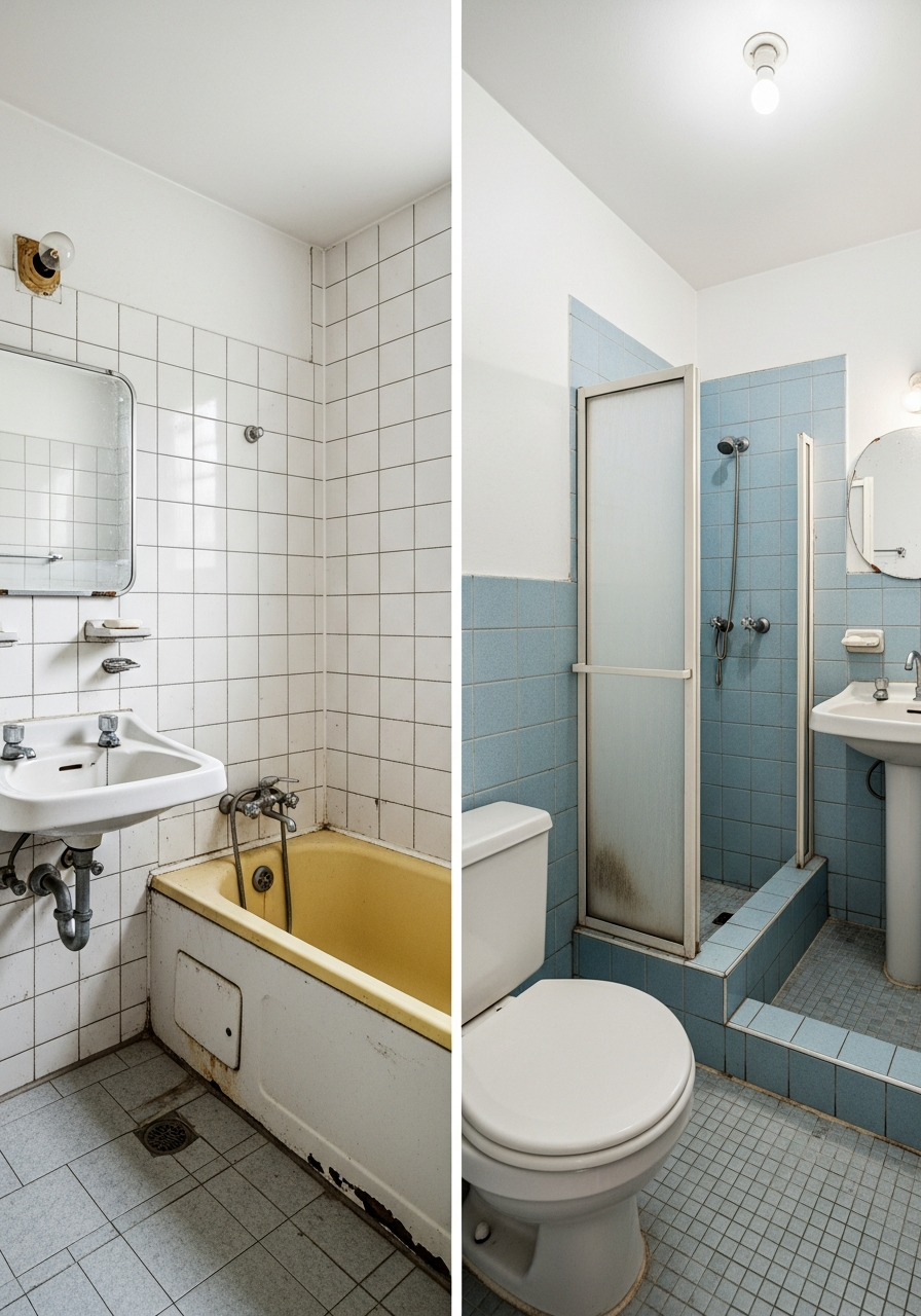 고양 일산 28년 아파트 욕실 2개소 동시 시공 시공 전 - 시공 전 상태